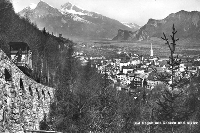 Bad Ragaz mit Gonzen und Alvier