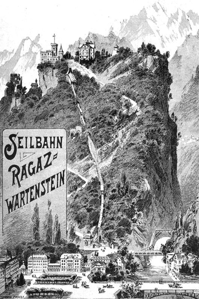 Historisches Bild Wartensteinbahn Werbung